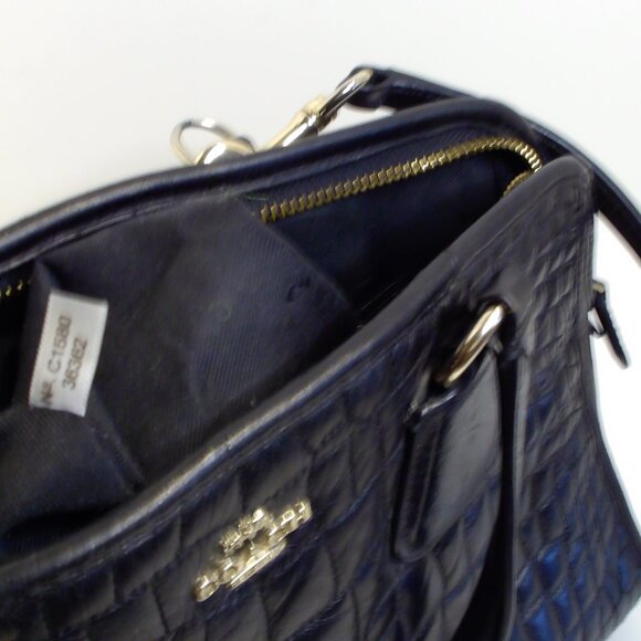 Coach,  Croc Embossed, Black Leather with Crossbody Strap, Medium in Size - Picture 3 of 6